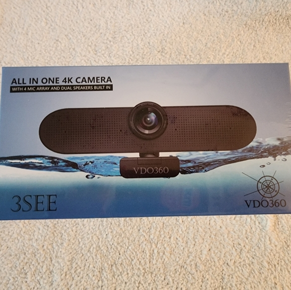 New VDO360 3SEE All In One 4K Camera with 4 Mic Array, Dual Built In Speakers - Picture 1 of 4